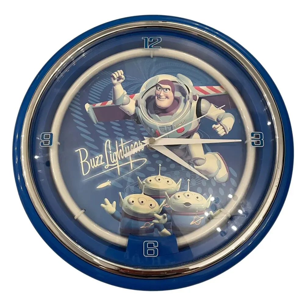 Toy Story Buzz Lightyear Wall Clock Alien Blue Works No Light Disney Pixar READ