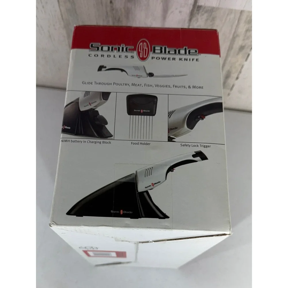 Sonic Blade Cordless Power Knife Pro-Series White Black Electric Carving Set