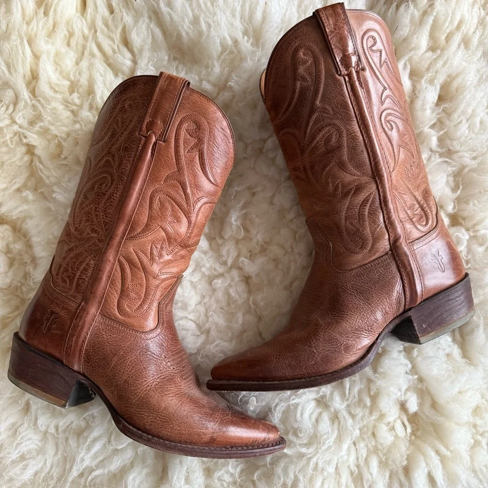 frye | bruce western boot brown cognac 10