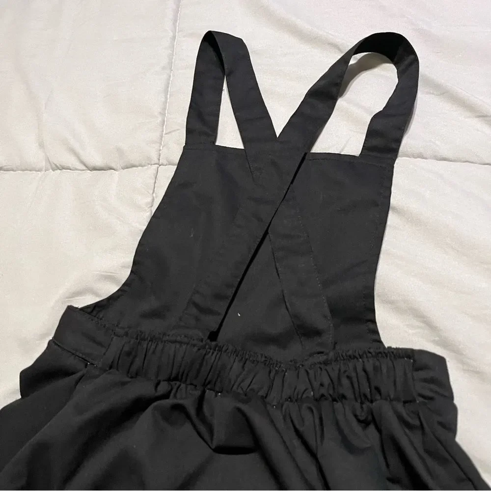 Justice X Powerpuff Black Sleeveless Jumper Dress Criss Cross Back Heart Buckle