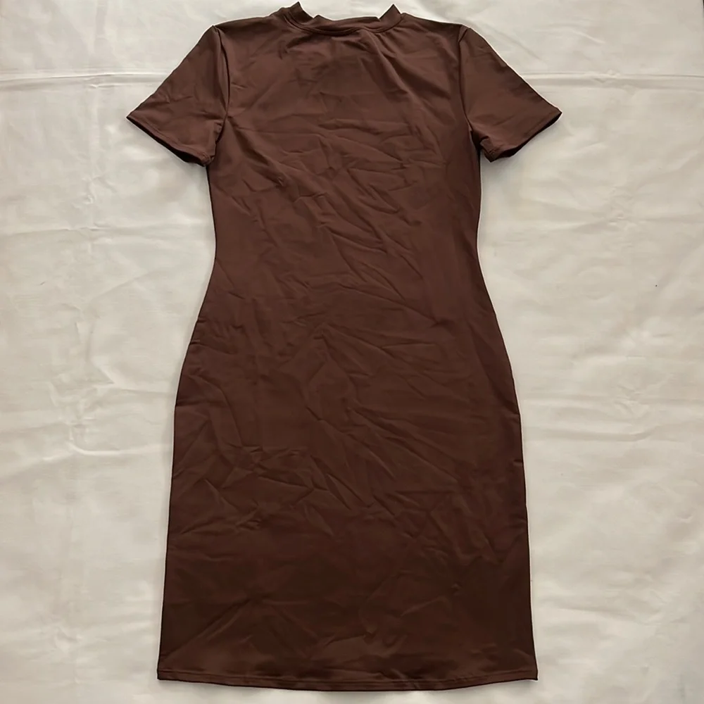 SKIMS Short Sleeve Brown T-Shirt Swim Dress