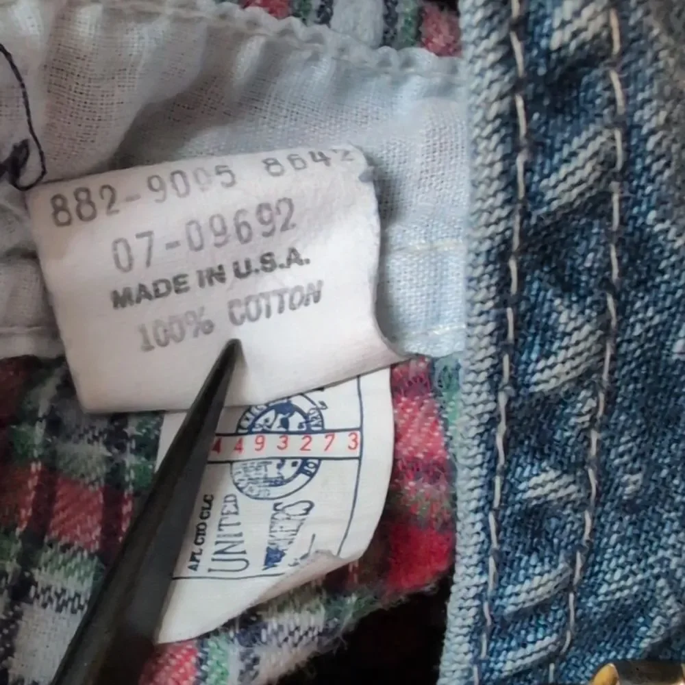 Oshkosh b'gosh vintage‎ blue denim flannel lined patchwork overalls size 3T