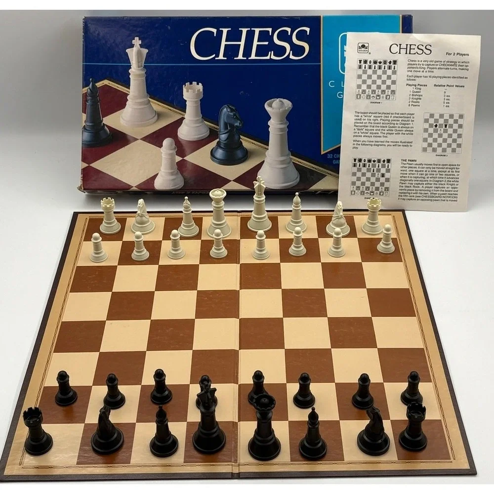 Golden Classic Chess Set Complete with Folding Board‎ & Instructions Lakeside