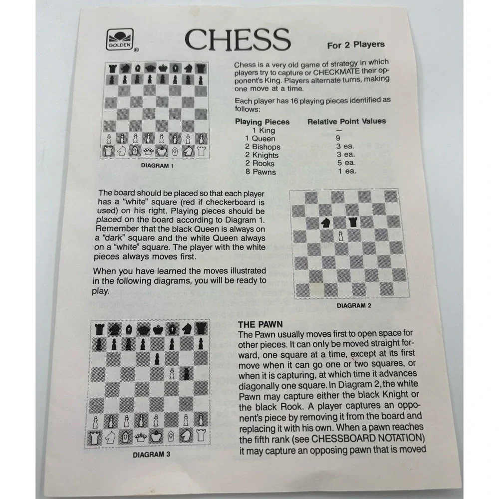 Golden Classic Chess Set Complete with Folding Board‎ & Instructions Lakeside