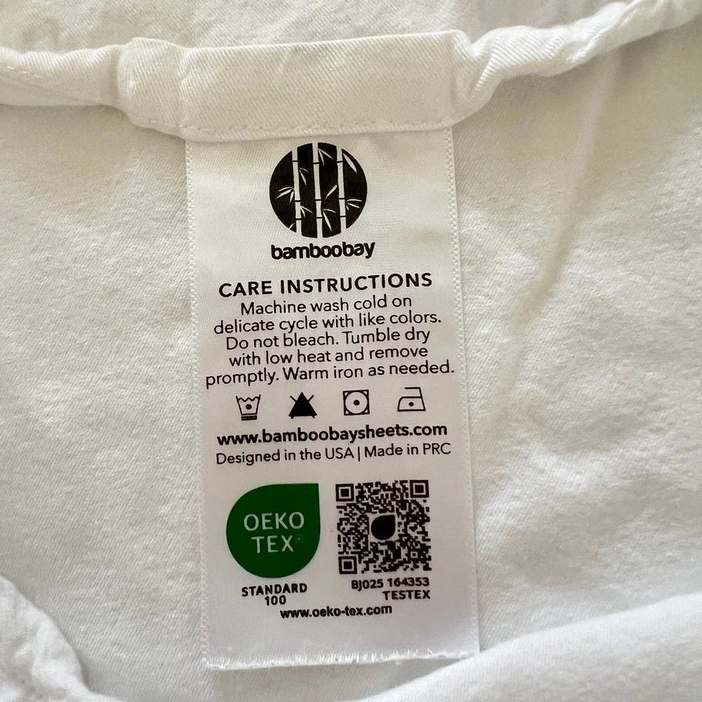 Bamboo Bay Queen Fitted Sheet & 2 Pillowcases White 100% Bamboo Viscose Cooling