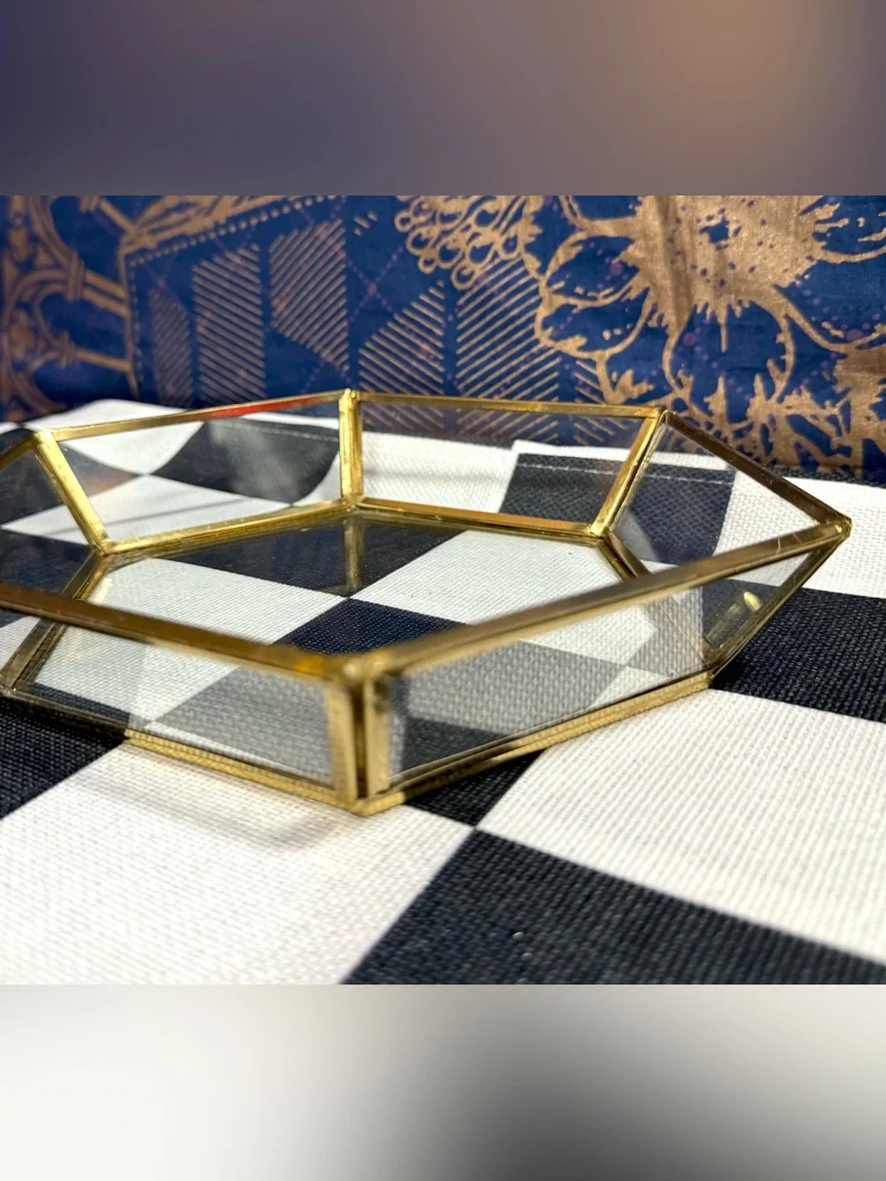 Vintage hexagon glass