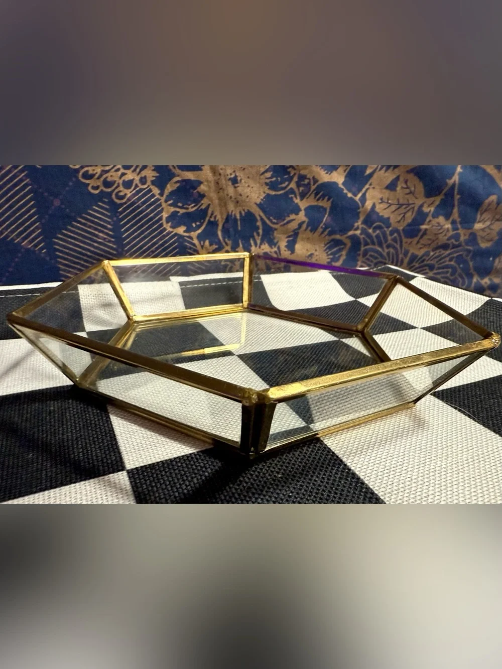Vintage hexagon glass