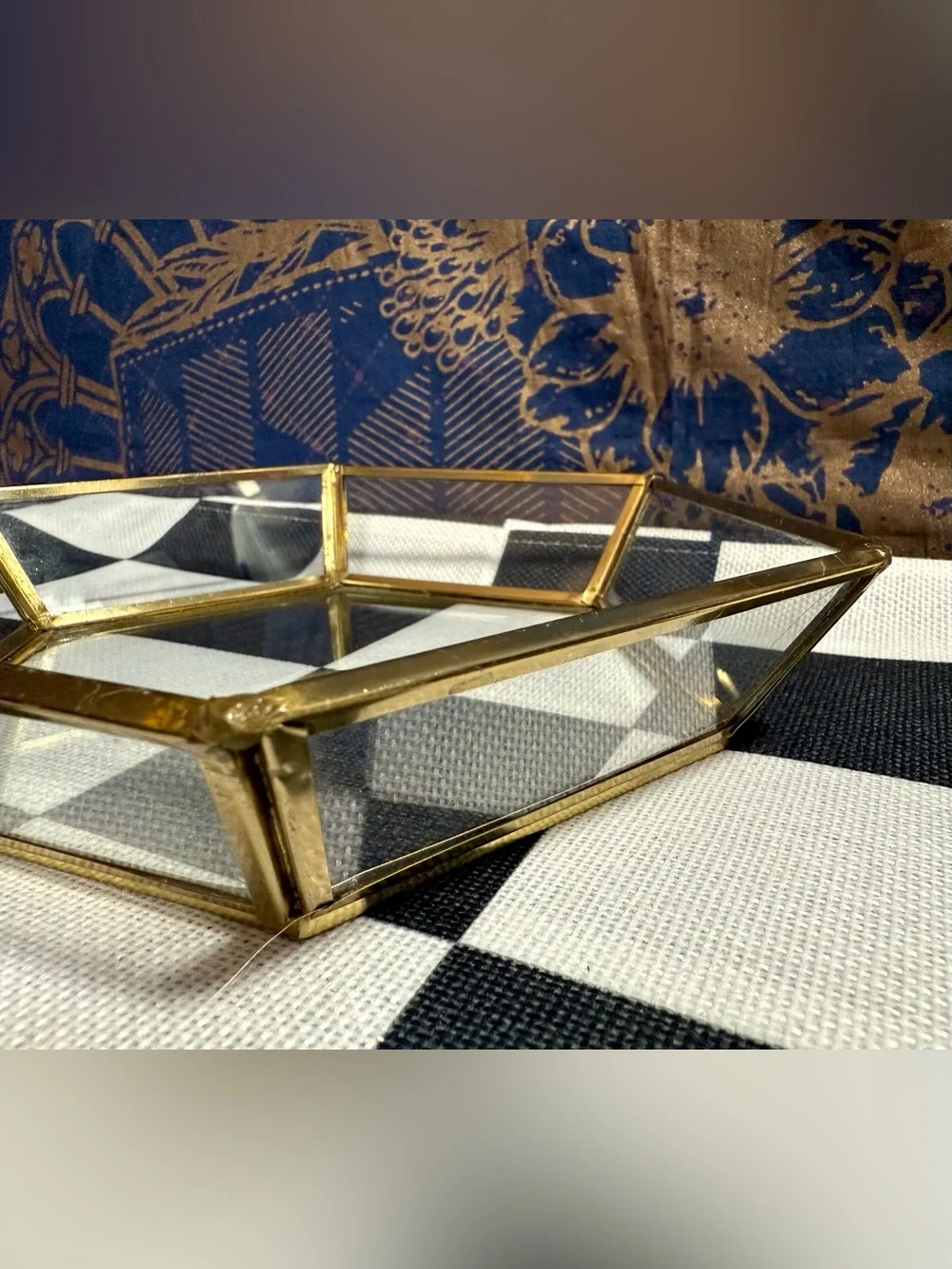 Vintage hexagon glass