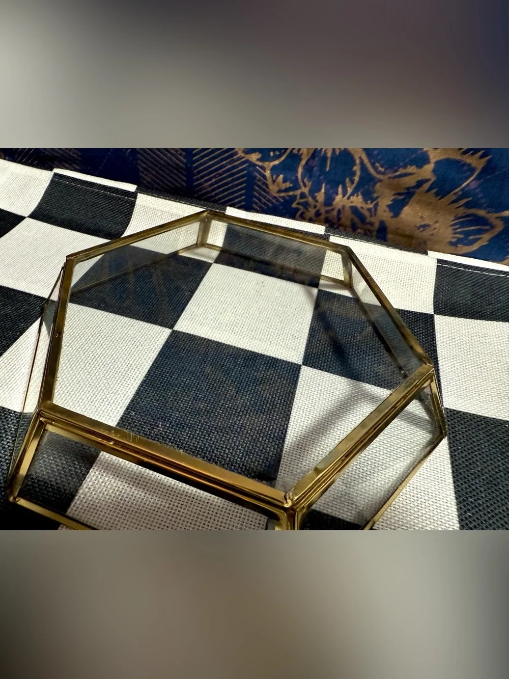 Vintage hexagon glass
