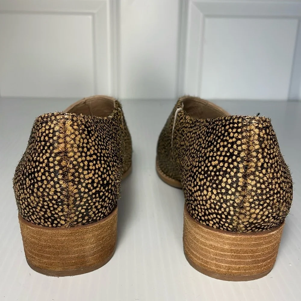 Madewell The Lucie Bootie Sz 7 Leather Brown Cutout Flat Calf Hair Upper Slip-On