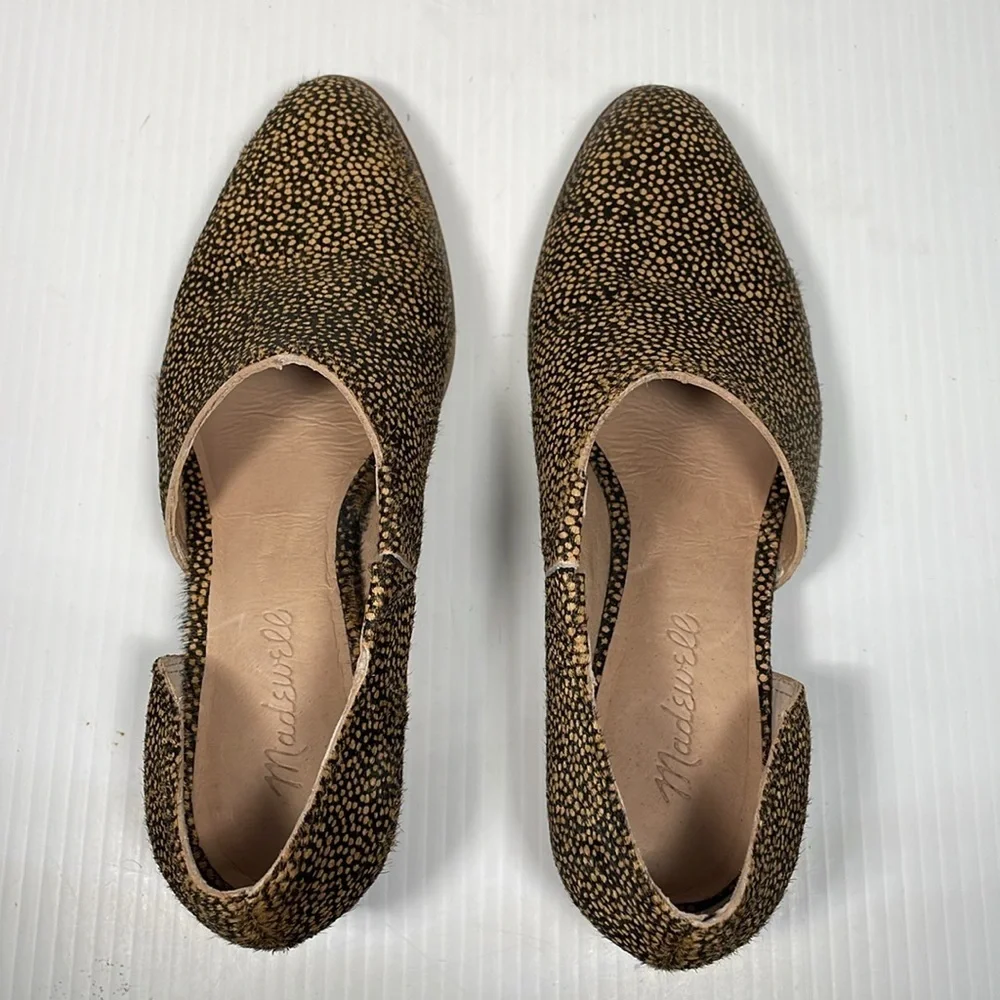 Madewell The Lucie Bootie Sz 7 Leather Brown Cutout Flat Calf Hair Upper Slip-On