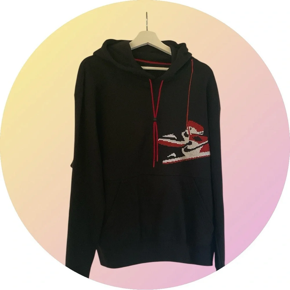 Jordan Hoodie Men’s L Air Jordan 1 Shoes Graphic Pullover CA 05553