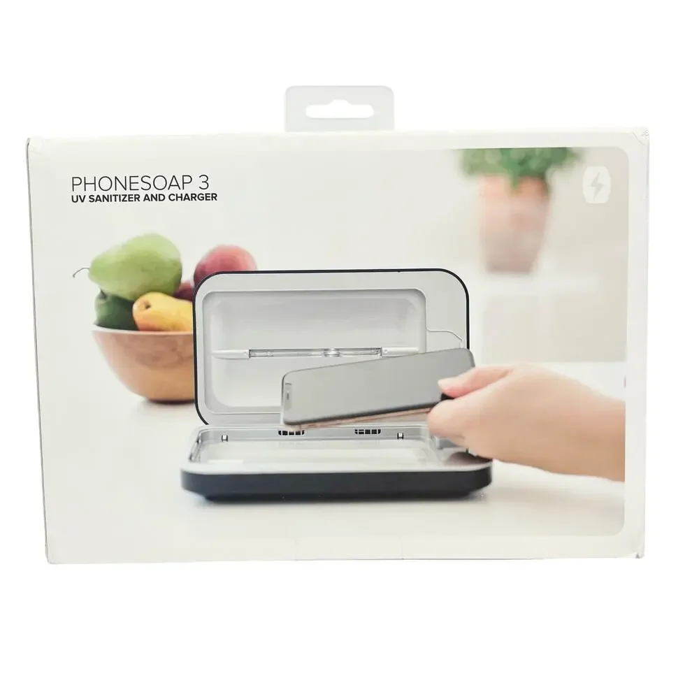 PhoneSoap 3 UV Phone Sanitizer & Charger – White –‎ Kills 99.99% of Germs