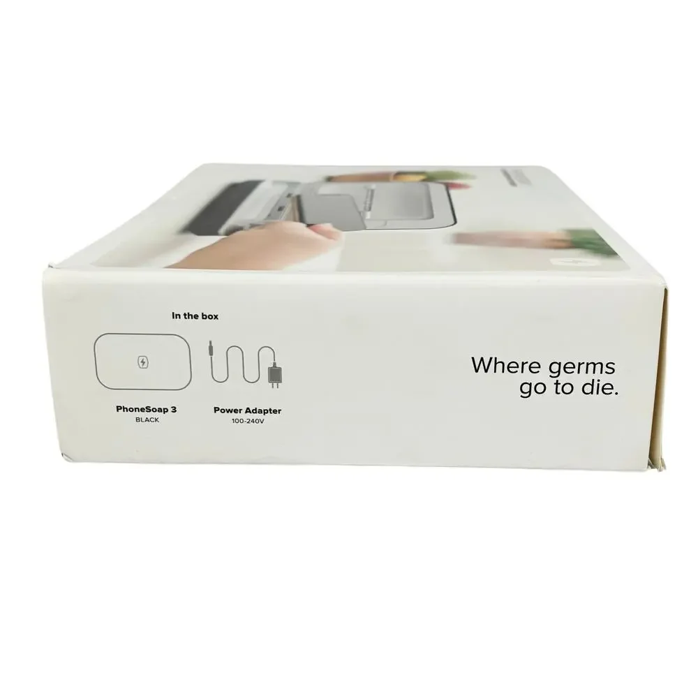 PhoneSoap 3 UV Phone Sanitizer & Charger – White –‎ Kills 99.99% of Germs