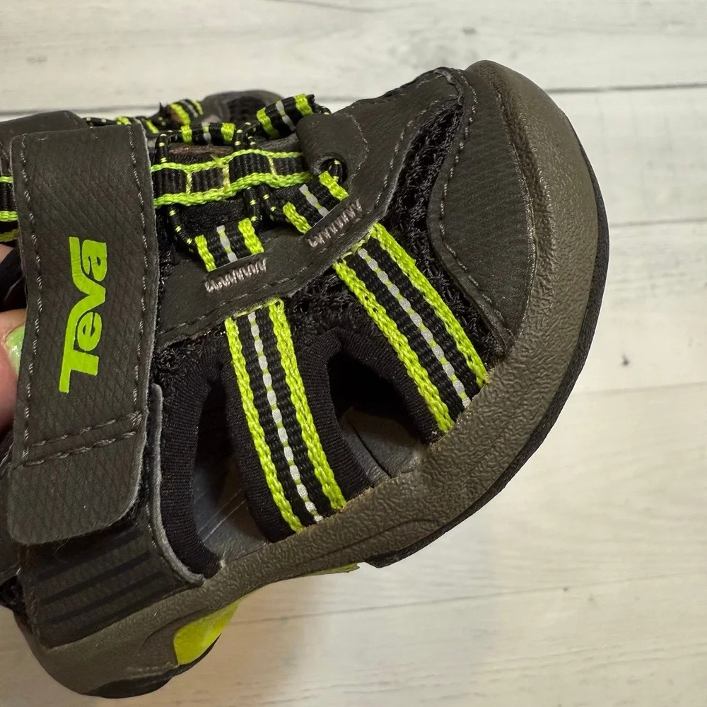 Teva baby toddler water sport sandals black‎ green size 2