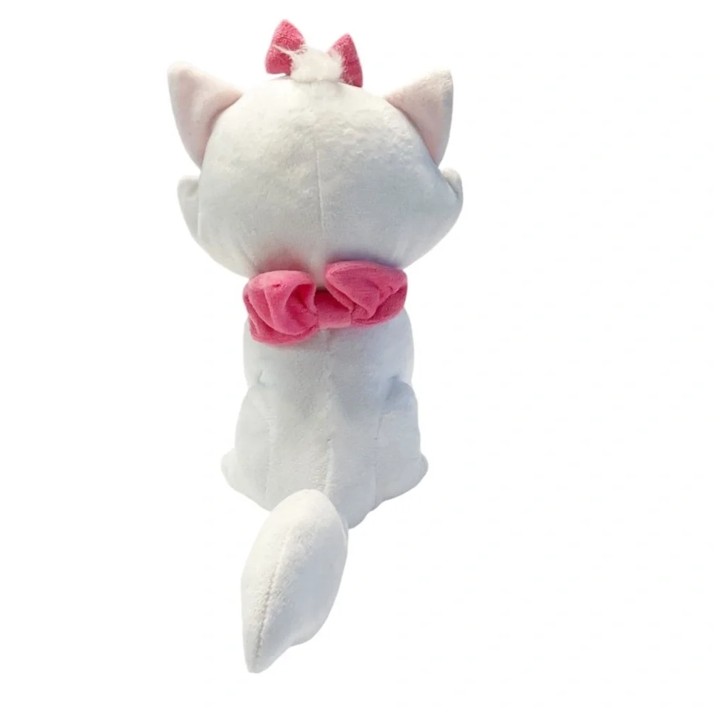 Disney Marie Plush Aristocats White Cat Pink Bow 11” Plushie stuffed animal toy