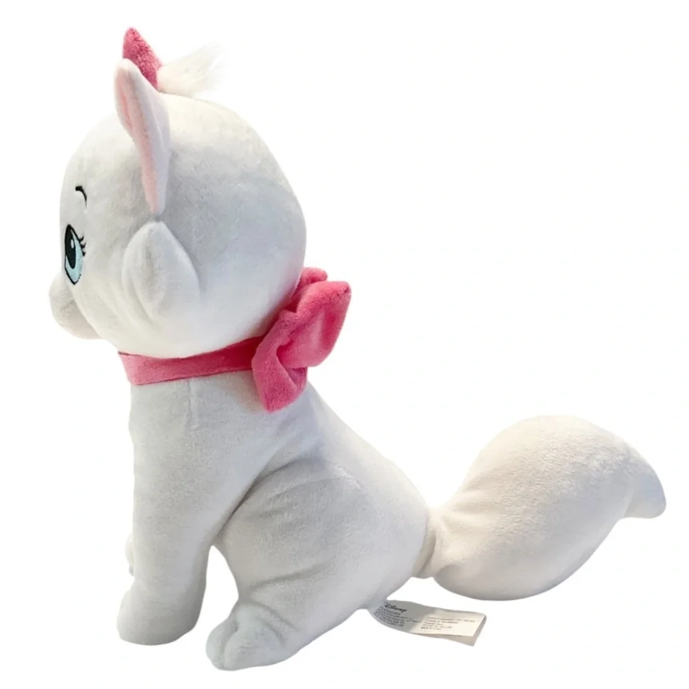 Disney Marie Plush Aristocats White Cat Pink Bow 11” Plushie stuffed animal toy
