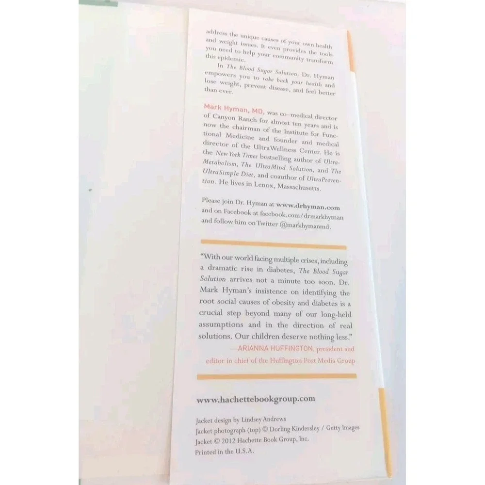 THE BLOOD SUGAR SOLUTION by Mark Hyman Hardcover book‎ weight loss