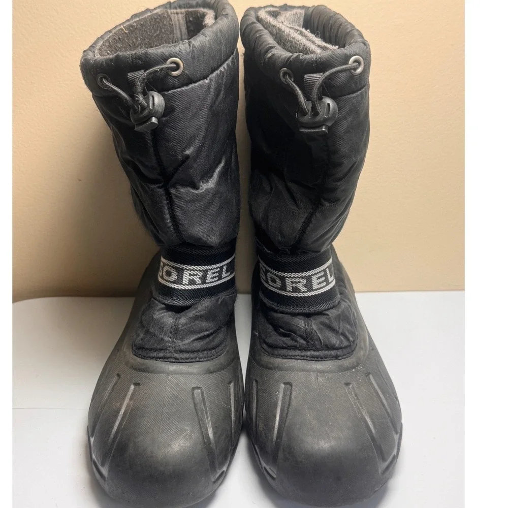 Sorel Black Nylon Insulated Snow Boots Waterproof‎ Rubber Shell Size 7Toggle