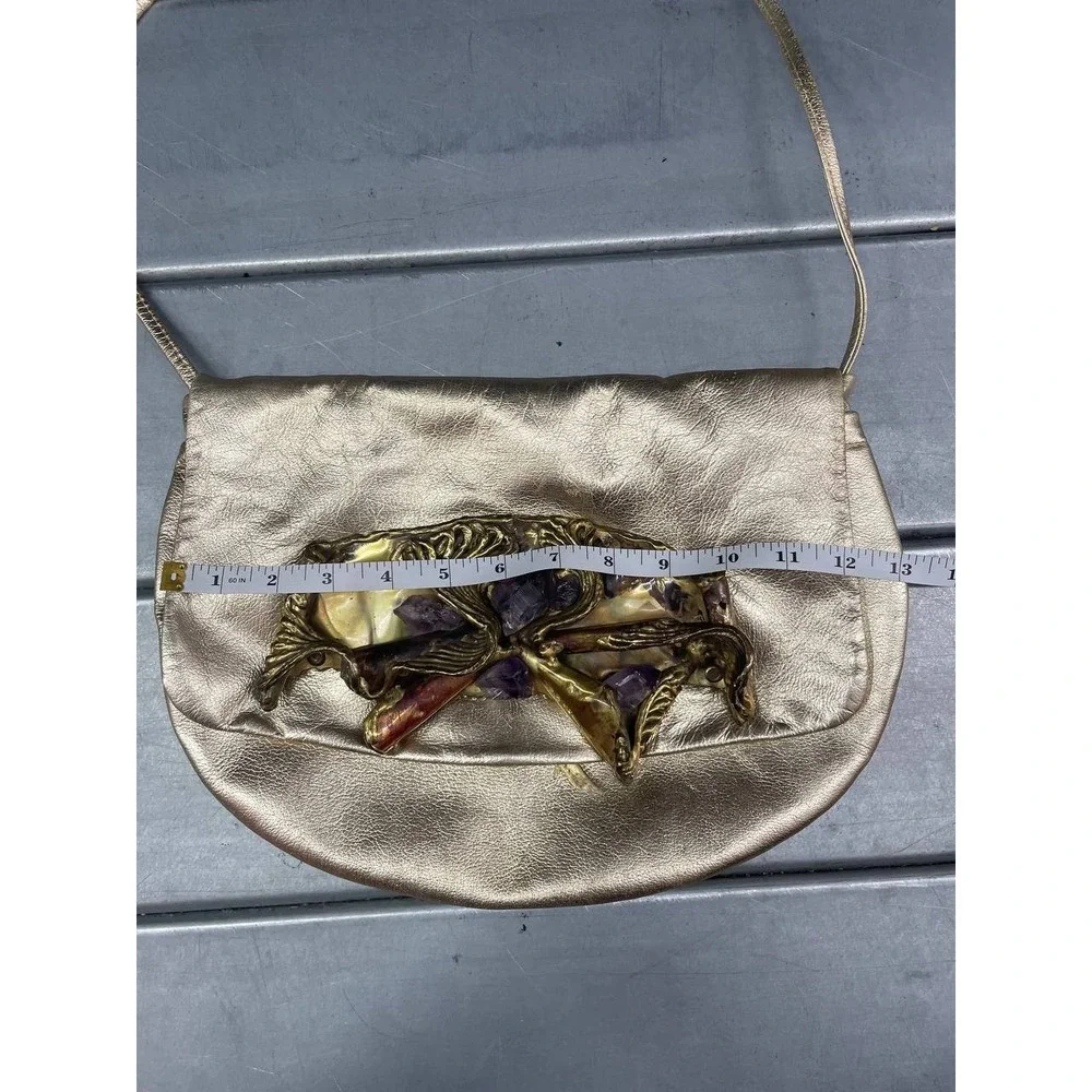 Vintage Carvalhu‎ Copa Collection Gold Leather Shoulder Bag