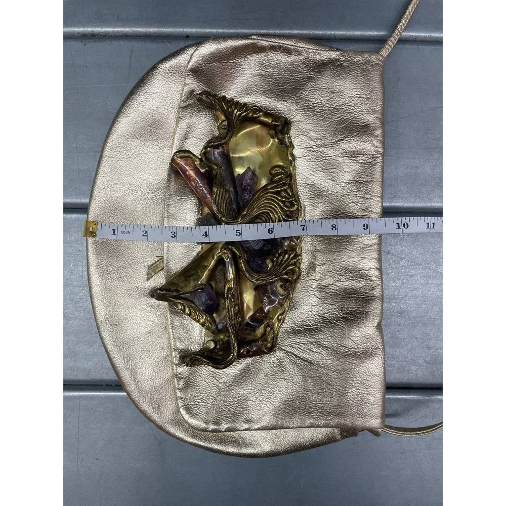 Vintage Carvalhu‎ Copa Collection Gold Leather Shoulder Bag