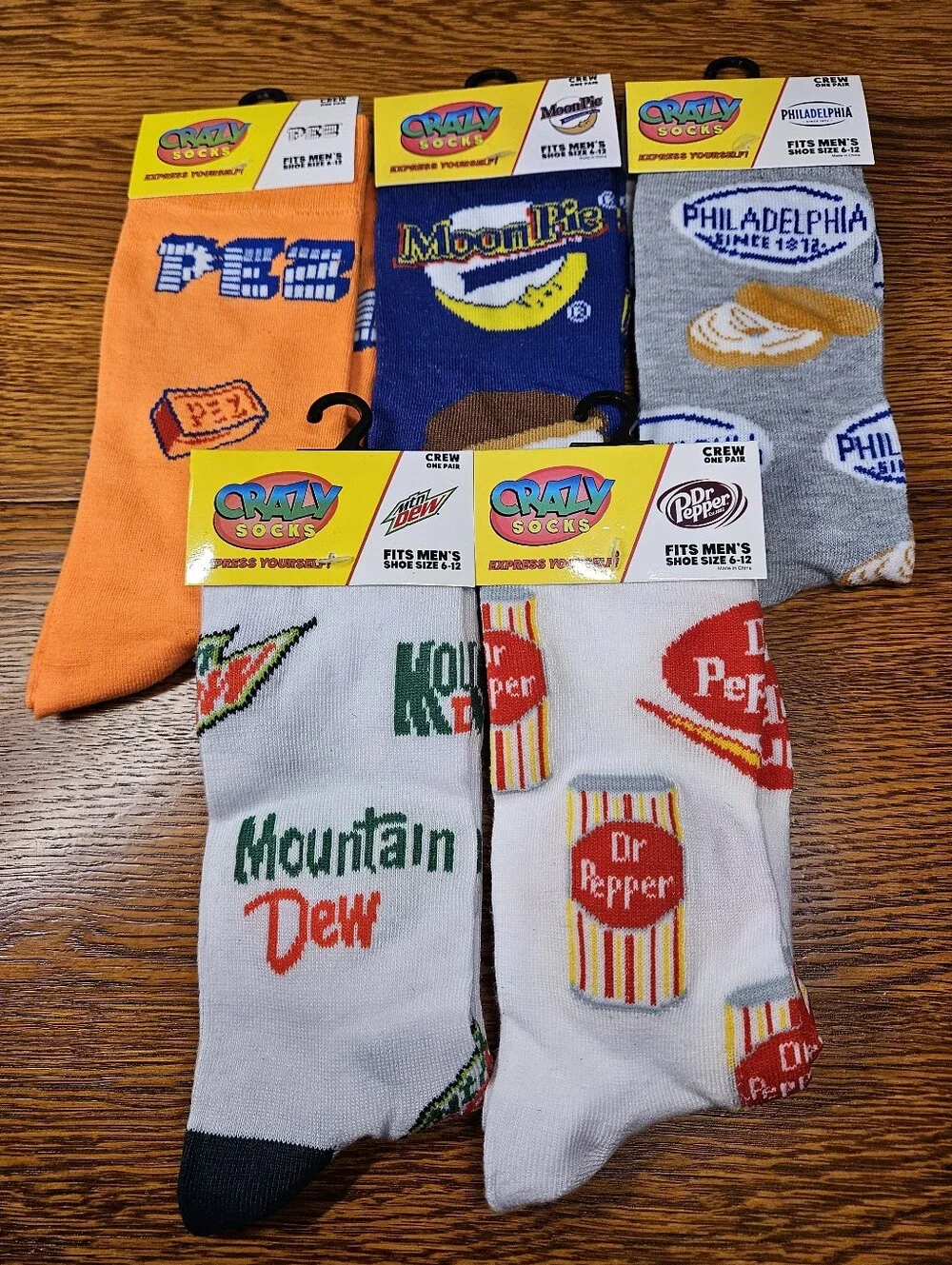 Crazy Socks Mens Novelty Crew Socks Bundle Of 5