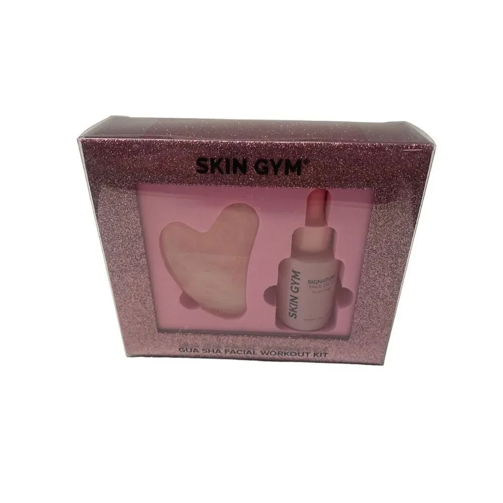 Skin Gym Facial‎ Workout Kit Gua Sha And Signature Face Oil New Open Box