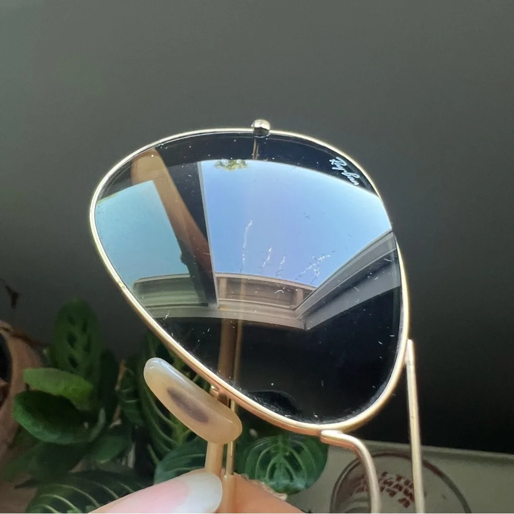 Ray-Ban Gold Frame Sunglasses with Brown Lenses