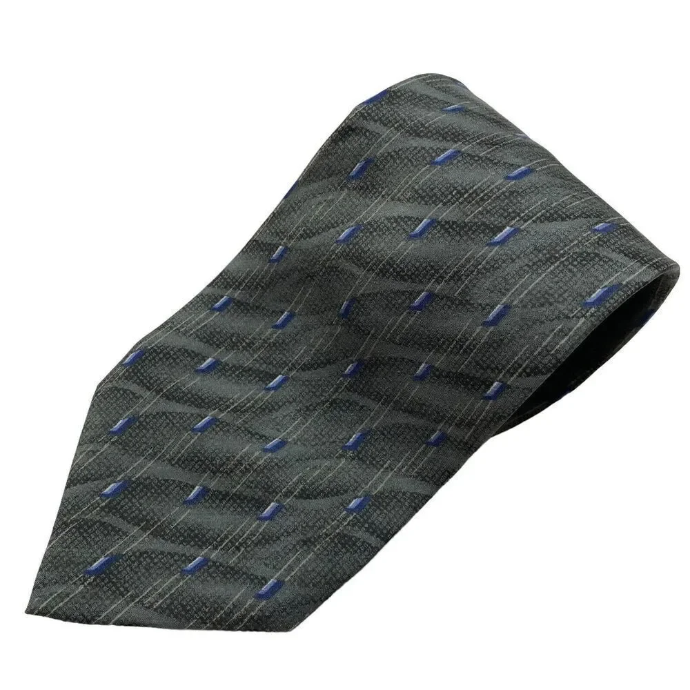 Geoffrey Beene Tie Men's Necktie Silk Green Blue Ivory Classic Office