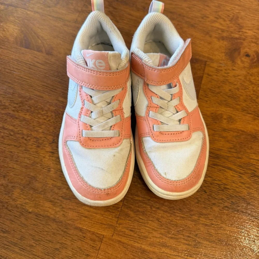 Kids Nike Court Borough Low 2 SE Coral White Shoes size 11