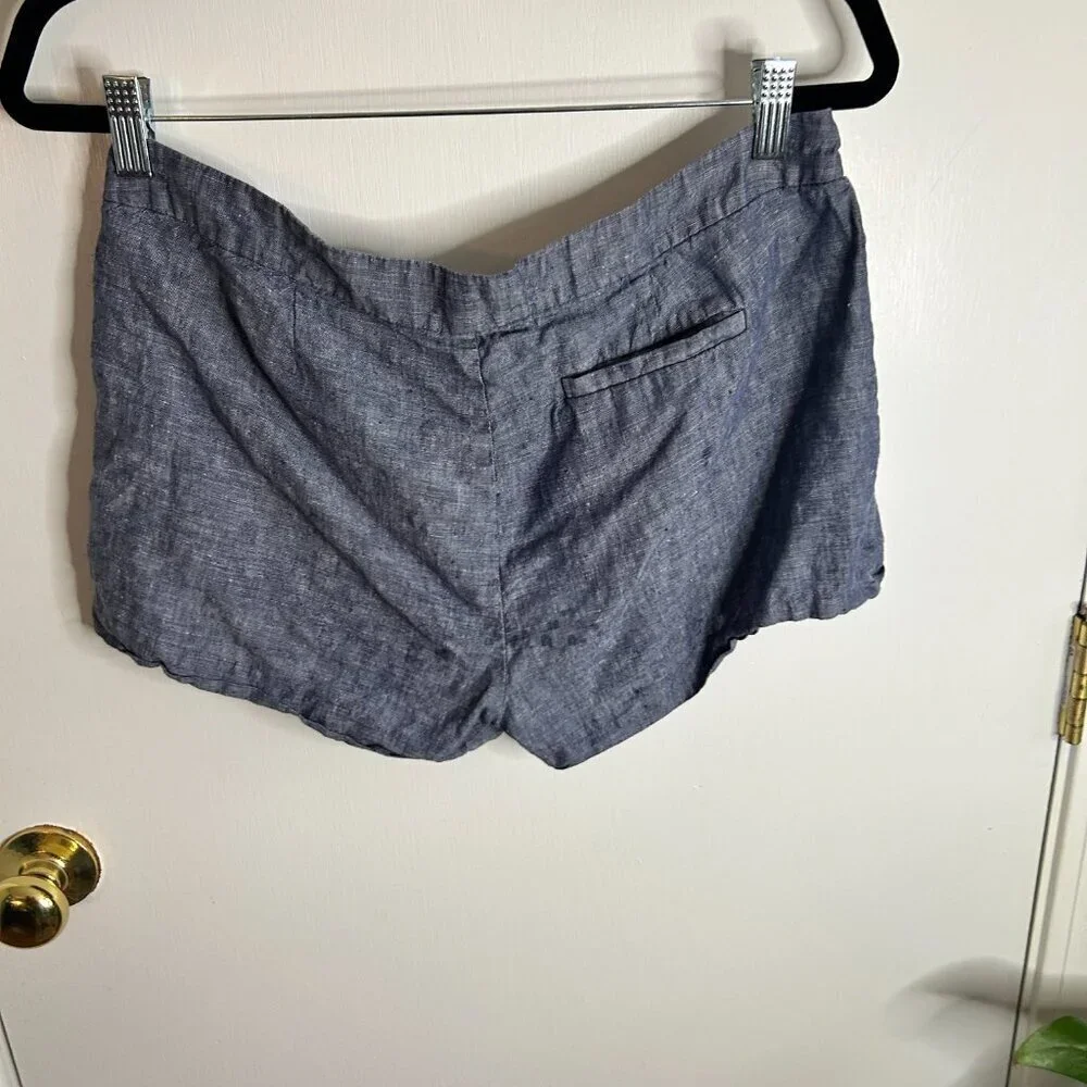 Joie Chambray Linen-Blend Shorts – Size 8