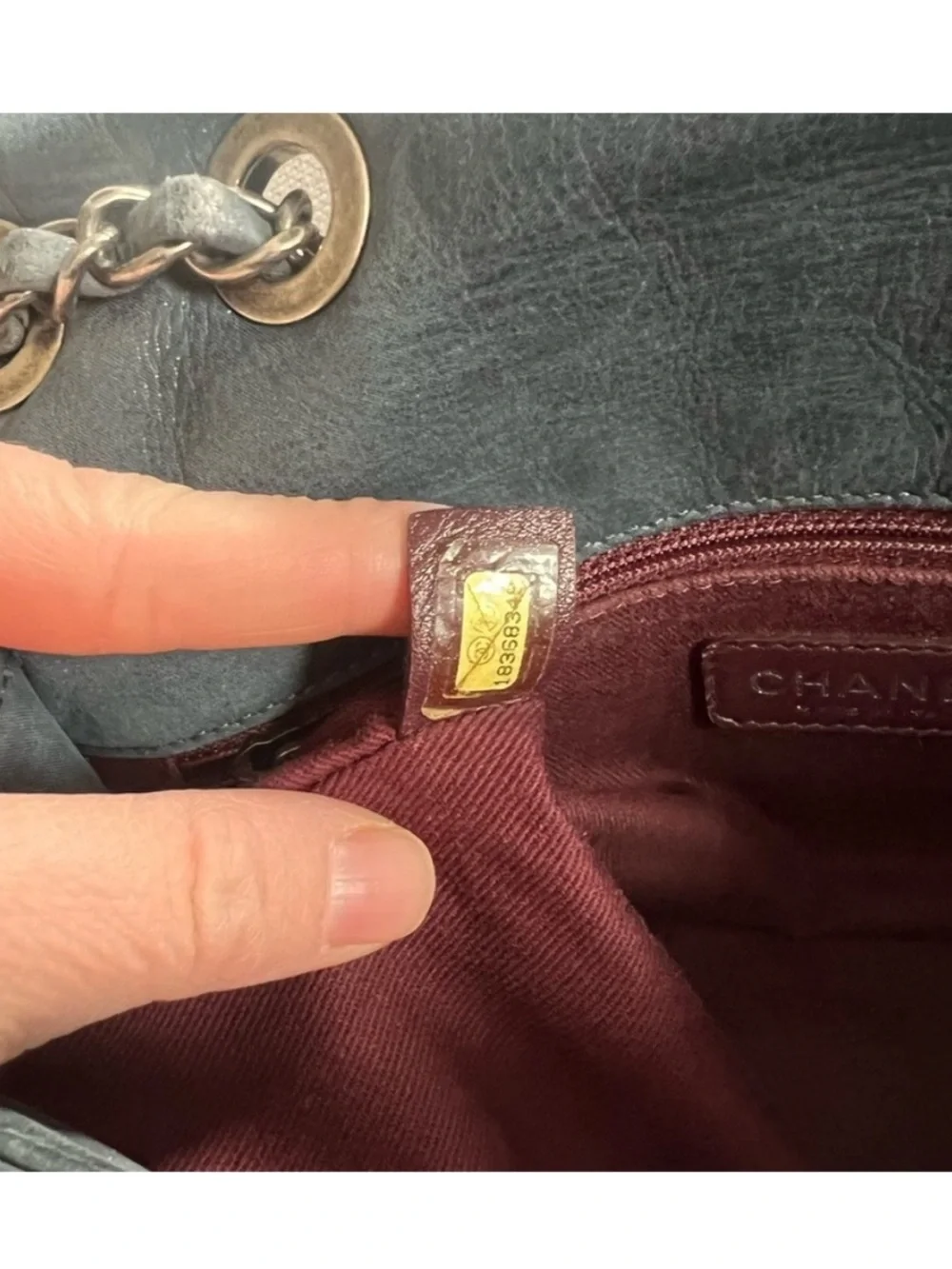 Authentic two tone lambskin Chanel bag