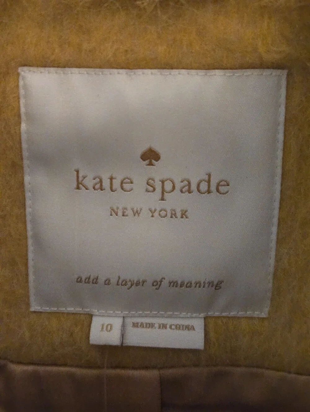 NWT kate spade Fluffy Wool Faux Fur Trim Coat Glitzy Ritzy Maize Yellow Size 10