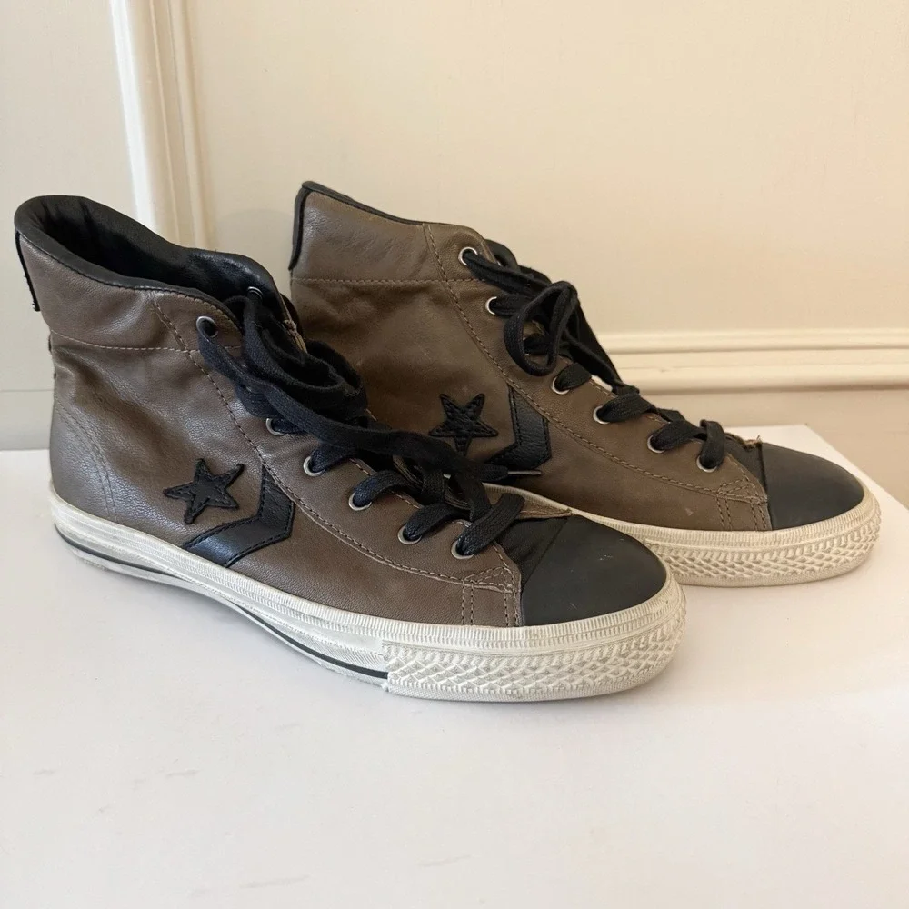 Rare Converse x John‎ Varvatos Pro Leather Hi Brown Black Chuck Taylor READ