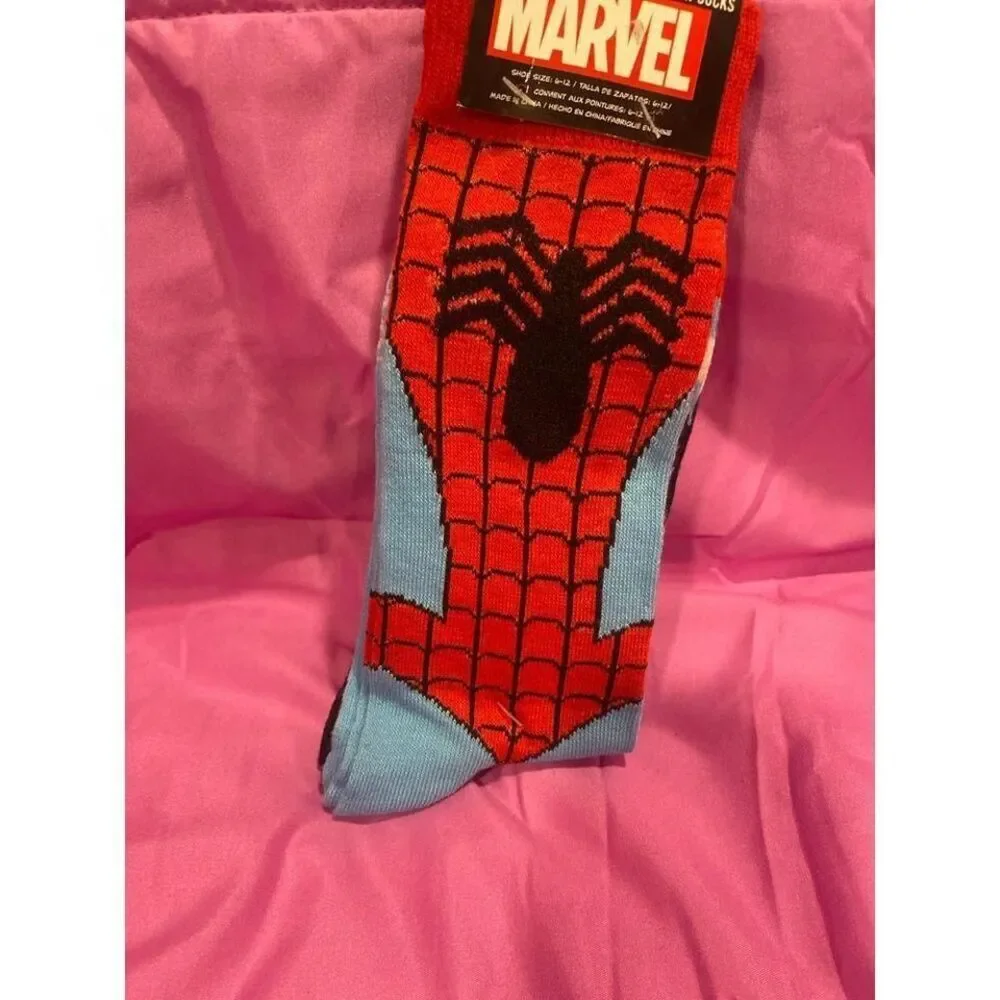 Marvel Spider-Man‎ Crew Socks Official Licensed Merchandise Red Comic Design