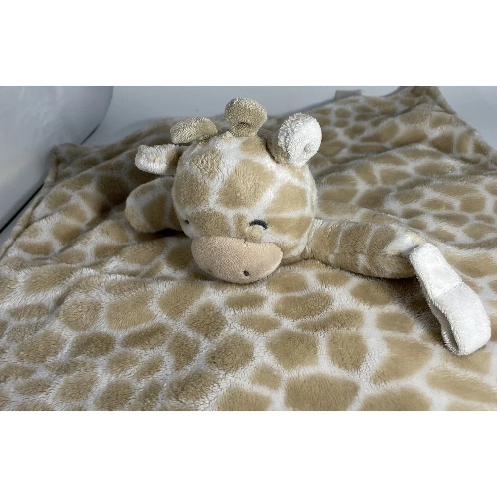 Carter's Baby Unisex OS Security Blanket Tan Giraffe Spotted Plush Lovey Lovie‎