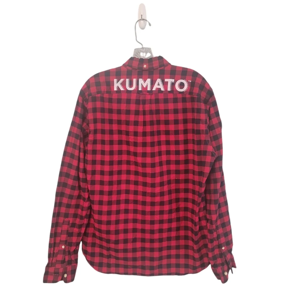 J.Crew Oxford‎ Kumato Sunset Patch Flannel Graphic Shirt Mens Size Large Slim