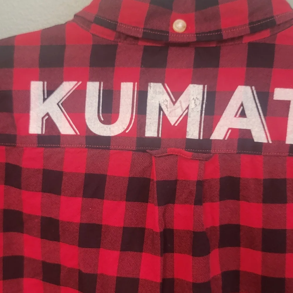 J.Crew Oxford‎ Kumato Sunset Patch Flannel Graphic Shirt Mens Size Large Slim