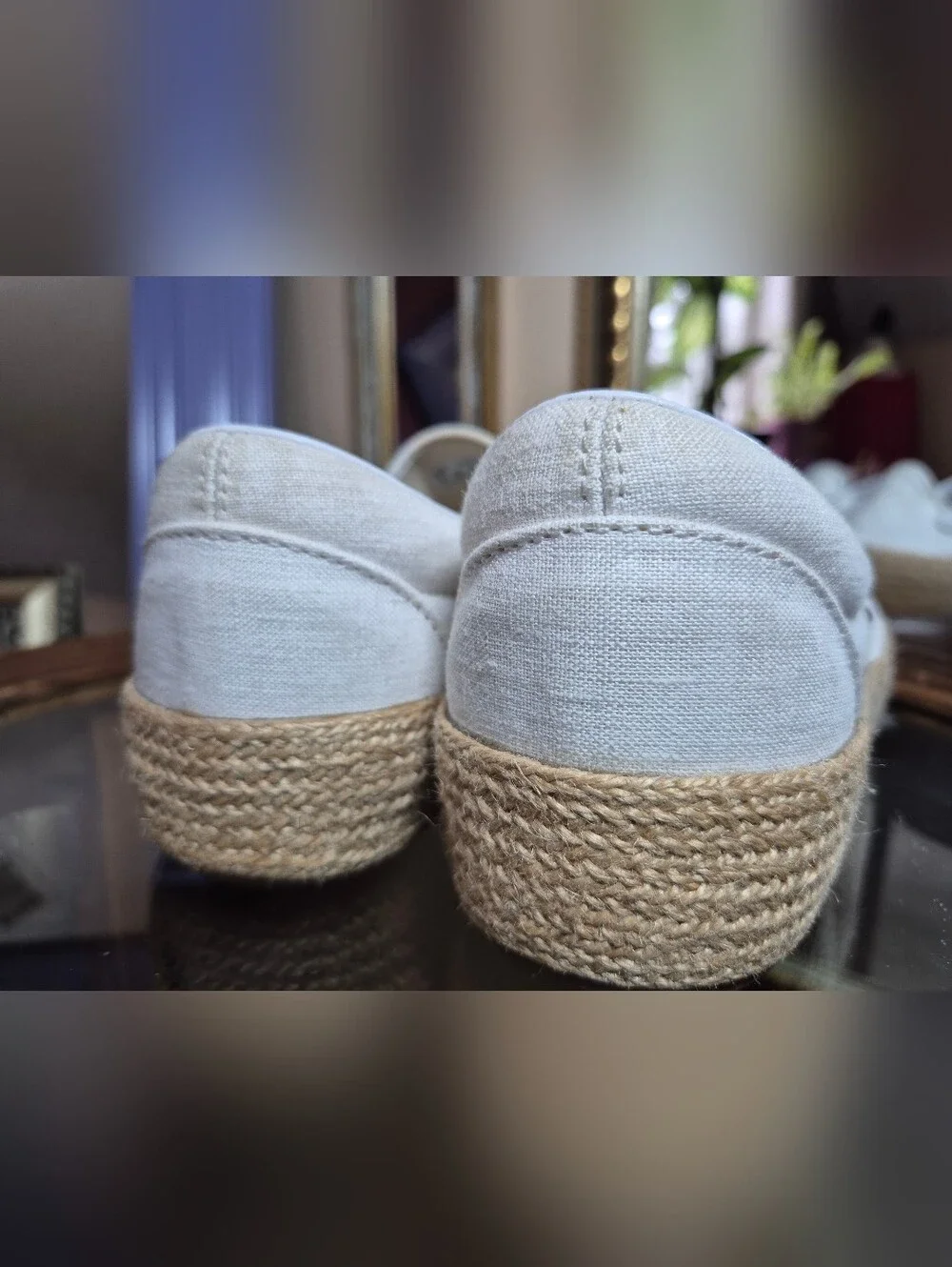 VANS Linen Slip-On Platform Espadrille SF Shoes - Womens Size 7.5