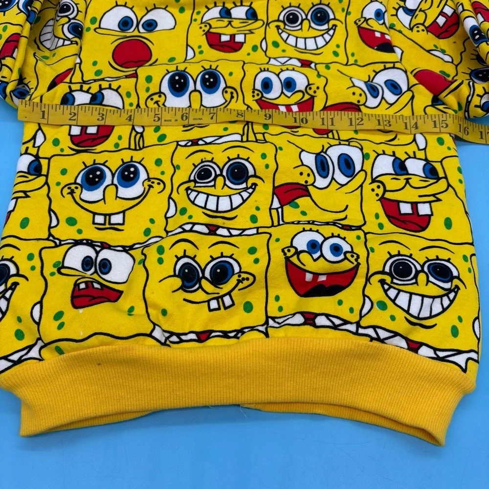 Sponge Bob Squarepants Kids Graphic Full Zip Hoodie Yellow Unisex Size 130