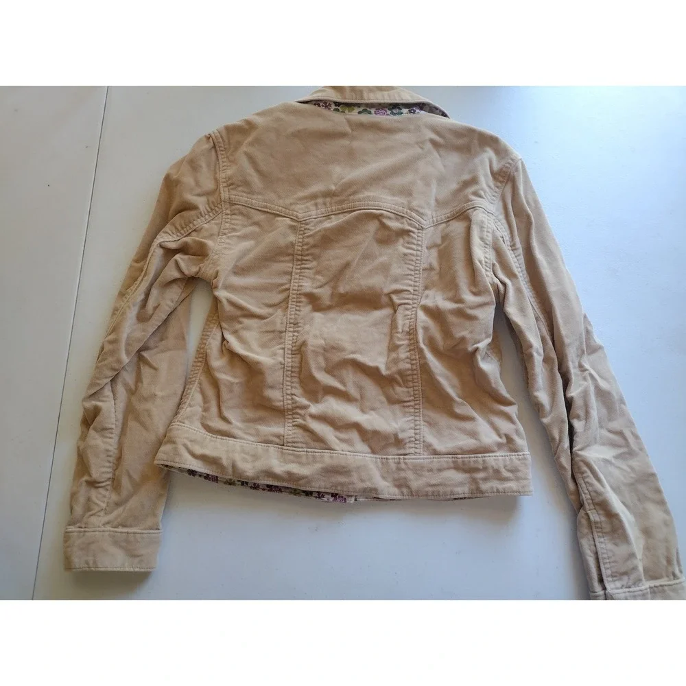 GAP Kids Corduroy Jacket‎ Tan Brown Girls XL (12) Floral Lined