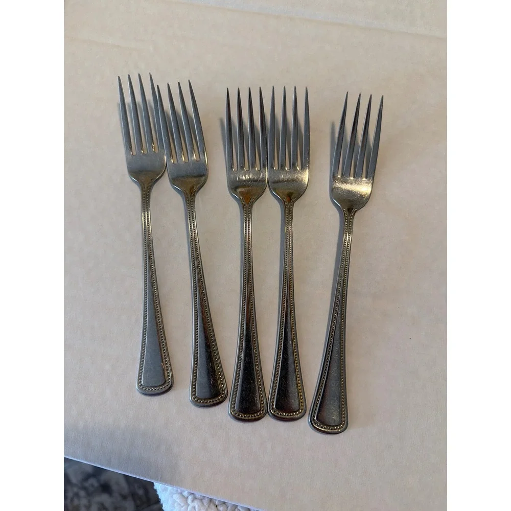 45 Piece Stainless Steel Needlepoint beaded artistry Oneida dinner forks