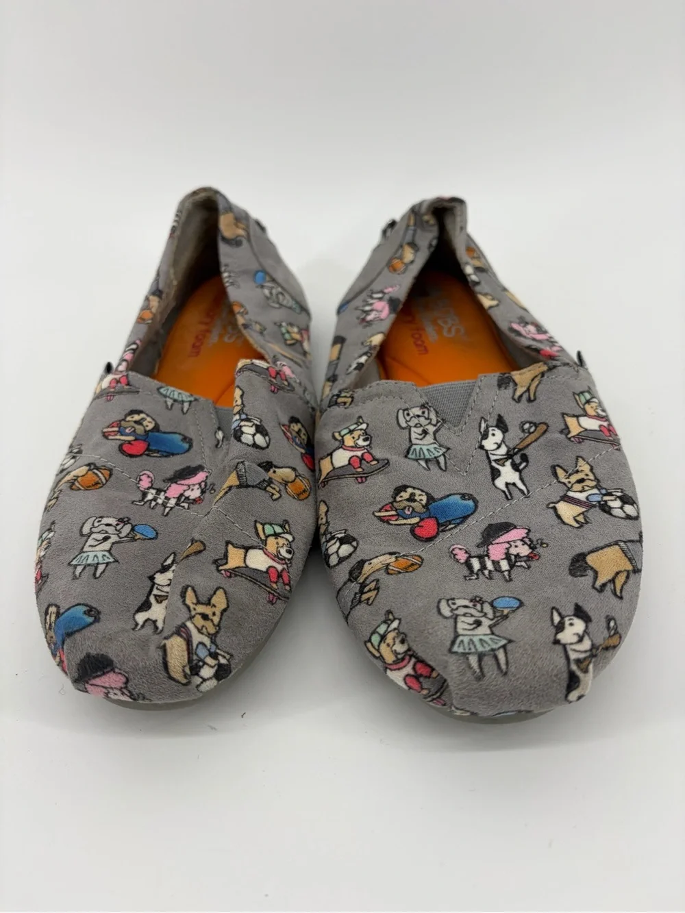 Vintage Sketchers Bobs Memory Foam Dog's Print Canvas Slip-on Woman Size 9