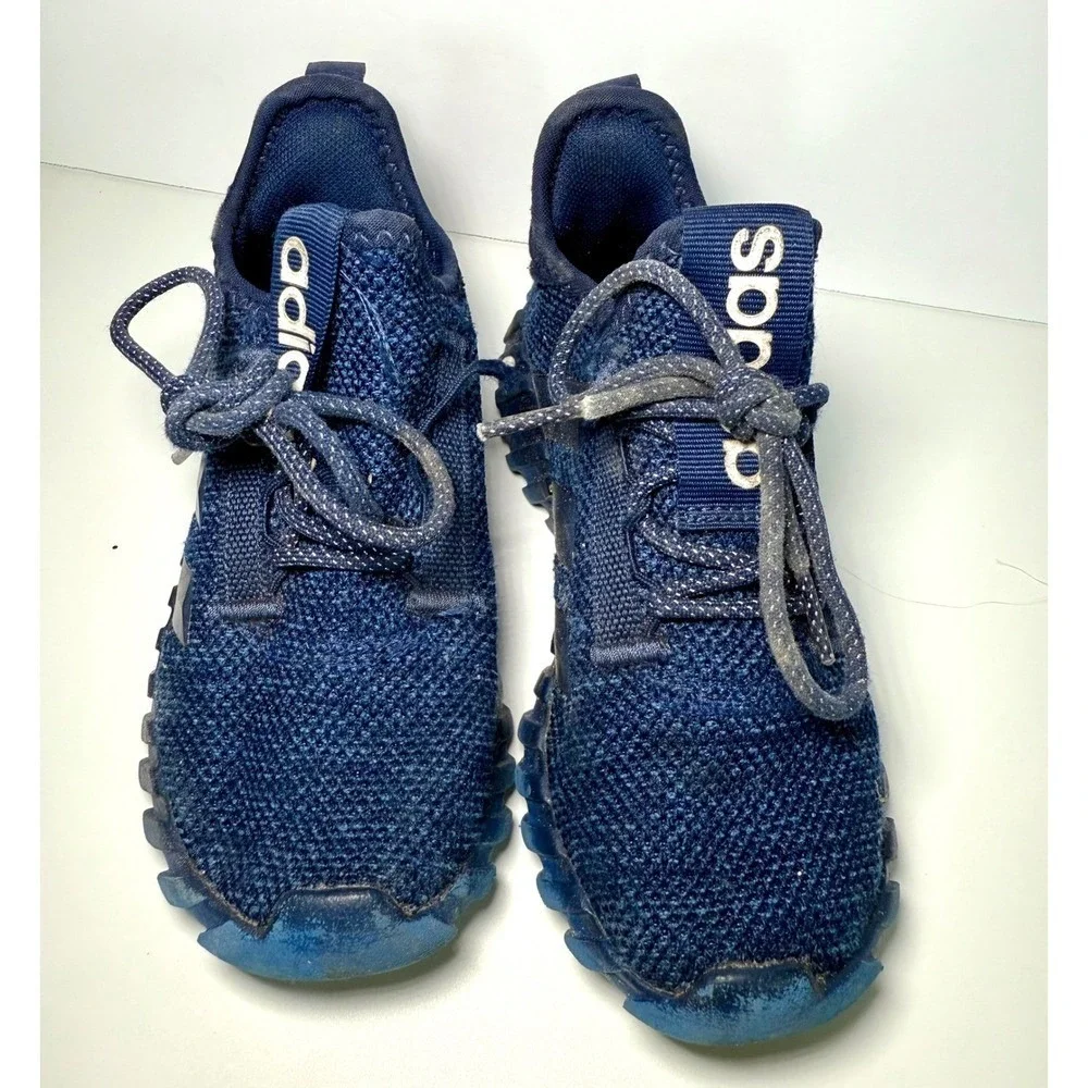 Adidas Kids Dark Blue Mesh Running Shoes Athletic Sneakers Size 13K