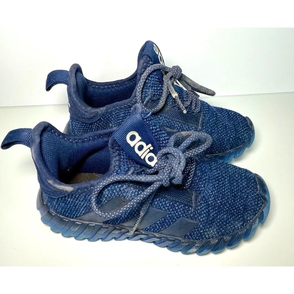 Adidas Kids Dark Blue Mesh Running Shoes Athletic Sneakers Size 13K