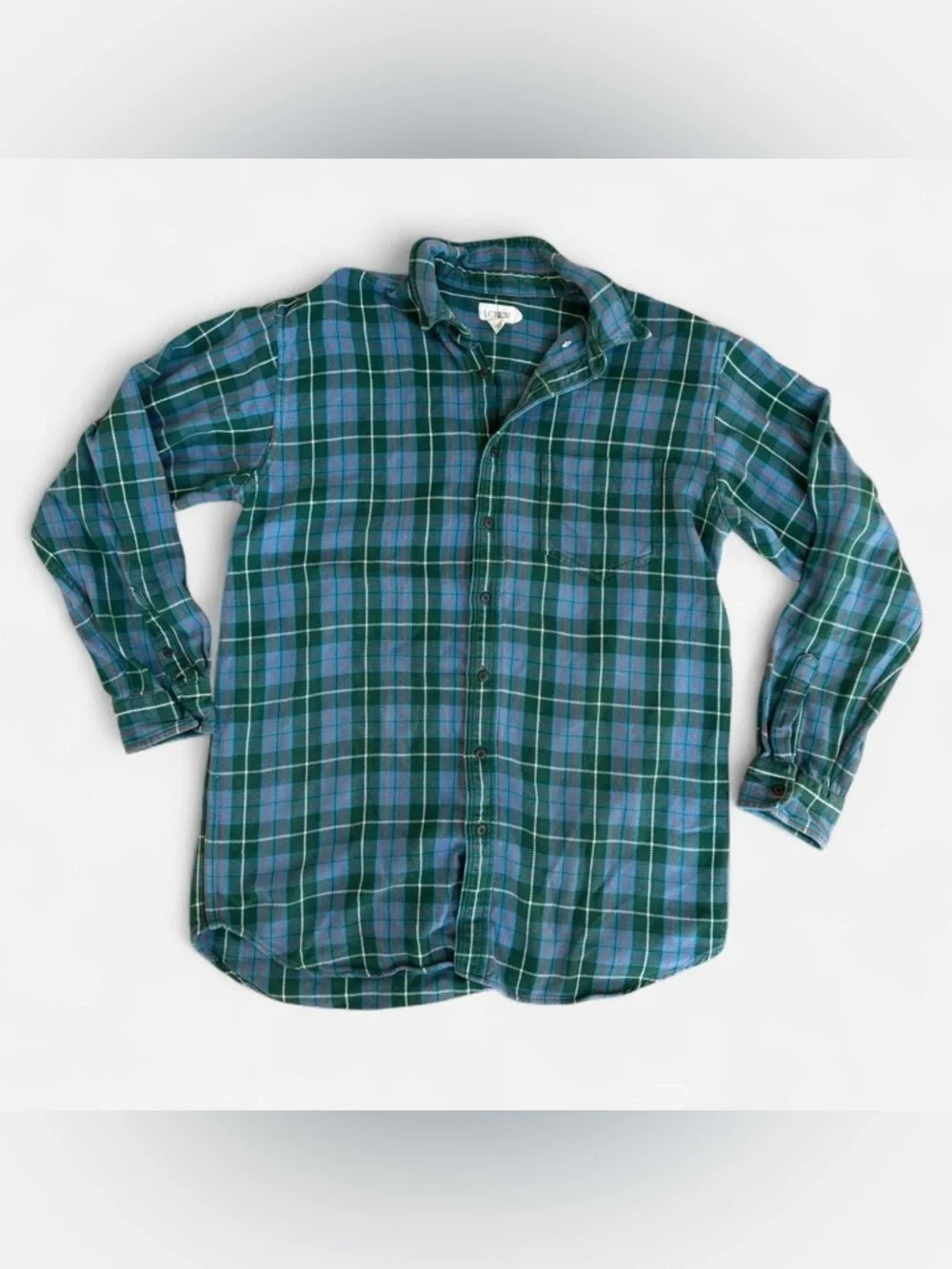 J.Crew vintage blue plaid heavyweight cotton button up