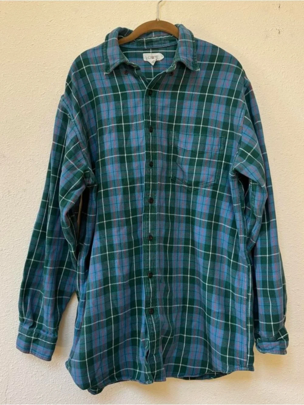 J.Crew vintage blue plaid heavyweight cotton button up
