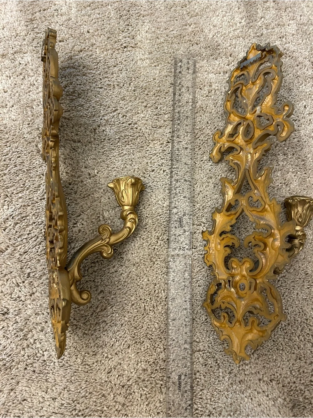 Vintage Gold Wall Sconces - Decorative Pair (2)pc for Home Wall Decor
