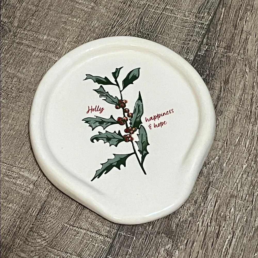 Uncommon Goods Birth Month Of December Holly Leaf Ceramic Spoon Rest 🎂🆕🎂