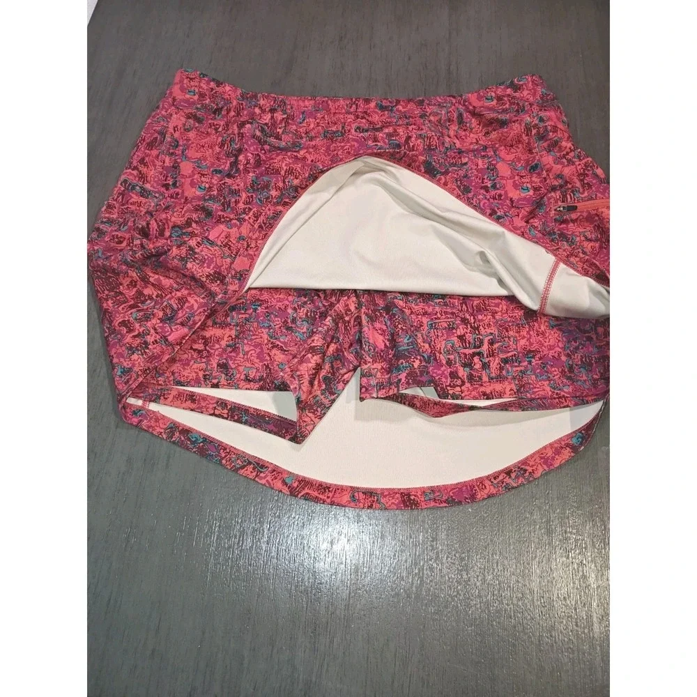 Royal Robbins Woman's XL Trim Fit Skort Pink Print Outdoor Hiking & Golfing
